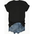 thumbnail image 4 of Camiseta elegante con estampado floral y corazones para mujer: cuello redondo informal y manga corta, ideal para primavera y verano., 4 of 8
