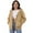 Camel, variant on WTOBBY Women's Off Shoulder Zipper Hoodie Sweatshirt Fashion Clothing Casual Jacket, Modern Cropped Style with Front Pocket and Comfortable Streetwear Look,Camel L
