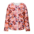thumbnail image 4 of QUNYINEY Women Quilted Jackets Fall Lightweight Floral Shacket Jacket Long Sleeve with Pockets Loose Fit Button Women Coat, 4 of 6