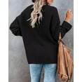 thumbnail image 3 of HSHDLDF Women's Oversized Sweaters Batwing Long Sleeve Loose V Neck Button Henley Tops Pullover Knit Jumper, 3 of 5