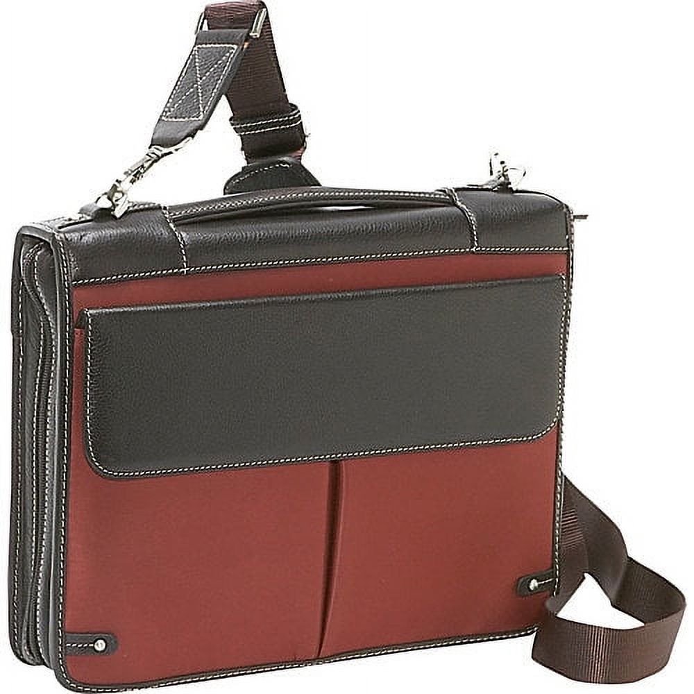 Travelwell Deluxe Zippered Padfolio with 3 Ring Binder, Black & Brown