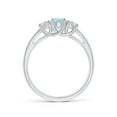 thumbnail image 2 of Angara Natural 0.6 Ct. Aquamarine with Diamond Classic Ring in Sterling Silver for Women (Ring Size: 3.5), 2 of 9