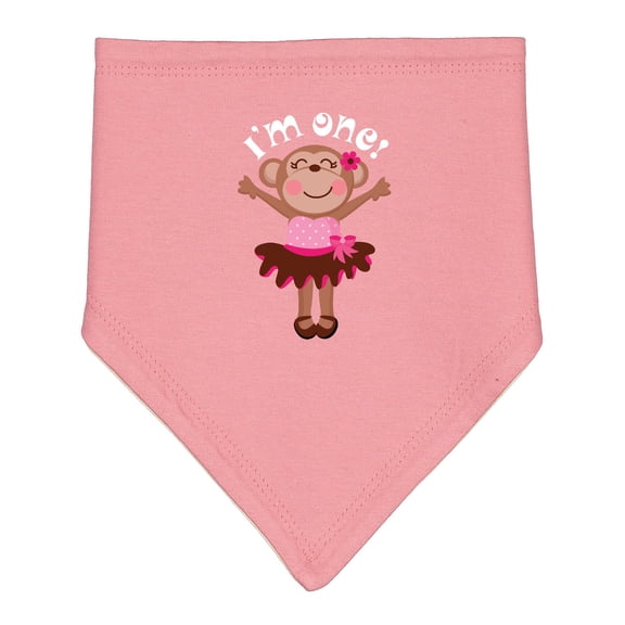 Inktastic Monkey 1st Birthday 1 Year Old Girl Baby Bandana Bib