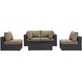 thumbnail image 4 of Modway Convene 5 Piece Outdoor Patio Sectional Set in Espresso Mocha, 4 of 8