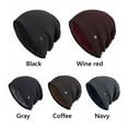 thumbnail image 2 of Unisex Skullies Solid Gorros Thick Fleece Hat Men's Knitted Hat Winter Warm Hat Casual Beanies COFFEE, 2 of 8