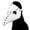 White, variant on Realistic Plague Doctor Bird Mask,Plague Bird Long Beak Crow Mask,Gothic Steampunk Plague Doctor Bird Costume