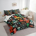 thumbnail image 3 of Manfei Cartoon Robot 7-Piece Bedding Comforter Set,Teens Robot King Bedding Sets,Red Black Bed Sheets For Boys Kids,Microfiber Bedroom Decor Reversible, 3 of 8