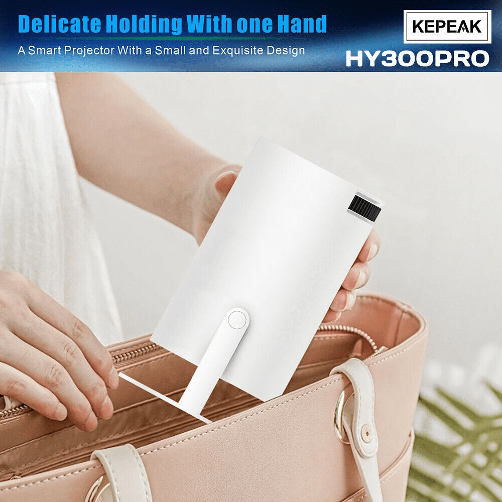 Mini Projector,Kepeak Auto Keystone Correction Portable Projector, 1080P/120 ANSI Smart Projector , 130 Inch Screen, 180 Degree Flip, Round Design, Home Video Projector