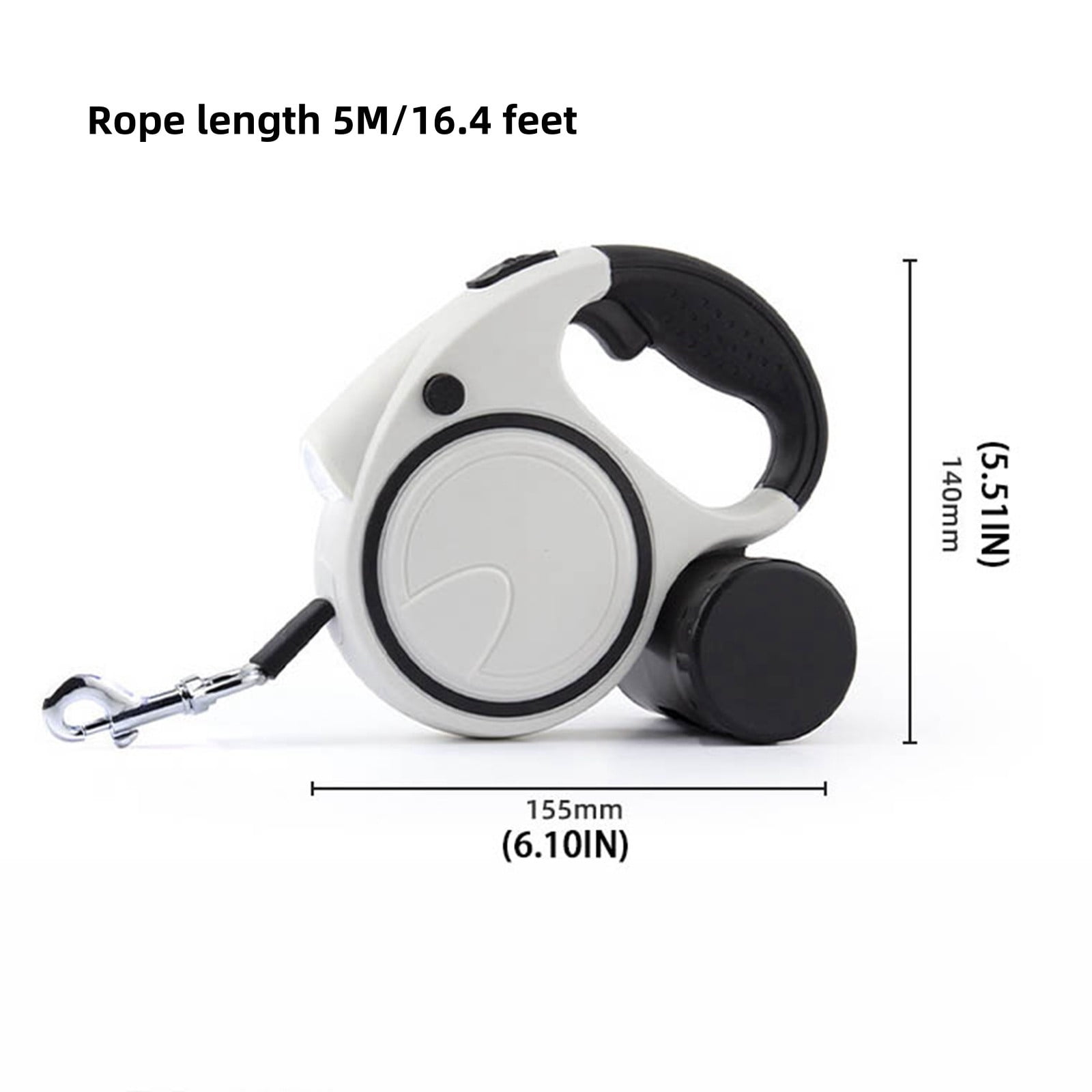 16ft Retractable Dog Leash With Light And Dog Poop Bag Dispenser Retractable Dog Leash Training Walking Leash Upgraded Locking System Non Handle