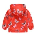 thumbnail image 3 of Hotiary Spring and Autumn Butterfly Pattern Zip Up Casual Coat Toddler Kids Thin and Light Hooded Jacket with Pockets for Girls 1-8 Years, 3 of 10