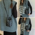 thumbnail image 2 of LHSHID Mini Leather Woven Bucket Bag Drawstring Purse Crossbody Handbag, 2 of 7