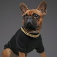 thumbnail image 6 of Unique Bargains Dog Chain Durable Rhinestone Dog Necklace Cuban Link Dog Collar Pet Dog Collar Jewelry Accessories 10" Gold Tone, 6 of 7