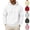 White, variant on HAJWOH Hoodies For Men Long Sleeve Pullover Vintage Breathable With Kangaroo Pockets Solid Comfy Hood