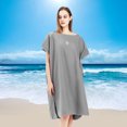 thumbnail image 4 of Poncho de Surf en Polyester Cing Robe à Capuche Rapide en Microfibre Douce Gris Moyen, 4 of 8