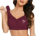 thumbnail image 6 of VISALY Bras for Older Women No Underwire Lace Push Up Wireless Bra Seamless Bras Full Coverage Bralettes Lift Everyday Bras with Wide Shoulder Strap Wine Xxl, 6 of 7