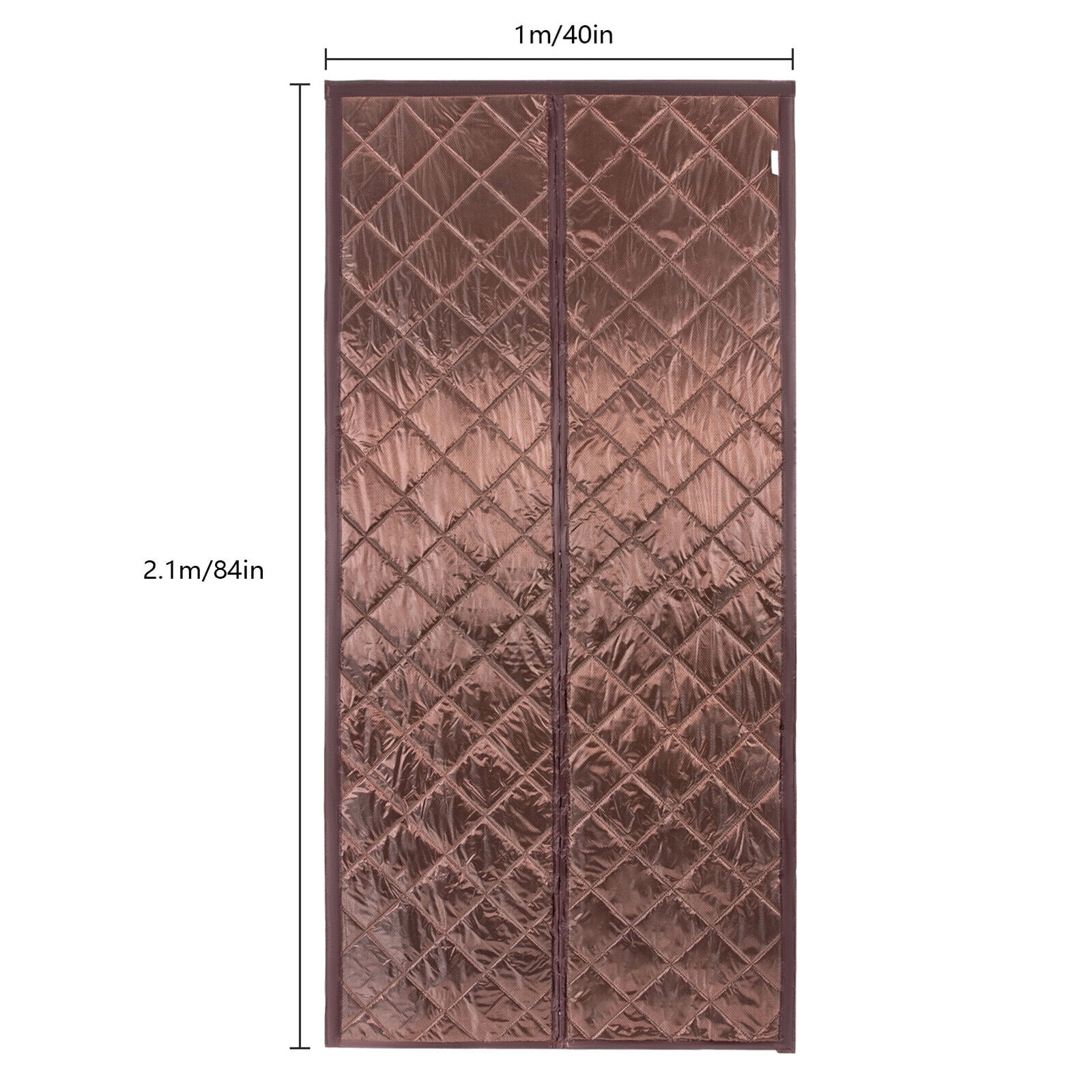 Magnetic Thermal Insulated Door Curtain Waterproof Doorway Curtain Cover Coffee 40*84in