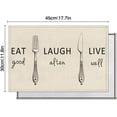 thumbnail image 4 of Funny Placemats Set of 4,Black Holiday Place Mats Decorations Washable Table Mats 12 x 18 Inch (Eat Good Laugh Often Live Well), 4 of 5