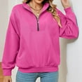 thumbnail image 5 of Annhoo Womens Sweatshirts Casual Long Sleeve Zipper up Collared Pullover Shirts Loose Workout Athletic Outfits, 5 of 9