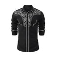 thumbnail image 2 of Yesfashion Men's Casual Western Embroidered Cowboy Shirt With Floral Design, 2 of 5