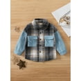 thumbnail image 2 of Bagilaanoe Toddler Baby Boy Plaid Shirt Jacket Long Sleeve Single-Breasted Shacket 12M 18M 24M 3T 4T 5T Kids Contrast Color Casual Outwear, 2 of 9