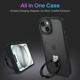 thumbnail image 4 of for iPhone 15  Case with Invisible Stand [Compatible with Magsafe], Full Body Cover Slim Transparent Shockproof Phone Case for Apple iPhone 15 6.1", Black, 4 of 16