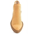 thumbnail image 4 of Cecelia New York Georgie Wedge Almond Toe Ankle Boots Perforated Bootie Tan Perf (MUSTARD, 9.5), 4 of 4