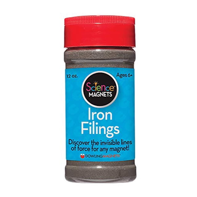 Frasco de limaduras de hierro con imanes Dowling (12 onzas) con tapa agitadora Dowling Magnets 885804783737