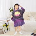 thumbnail image 6 of FORMRS Wearable Blanket Hoodie with Sleeves for Kids Cozy Flannel Sweatshirt, Black Neon Road, 6 of 7