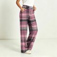 thumbnail image 7 of Kezqiaxn Trousers Pants for Women Checkered Elastic Waist Loose Pajama Bottoms Fall Pj Pants Fashion Clothing Multicolor E XL, 7 of 7