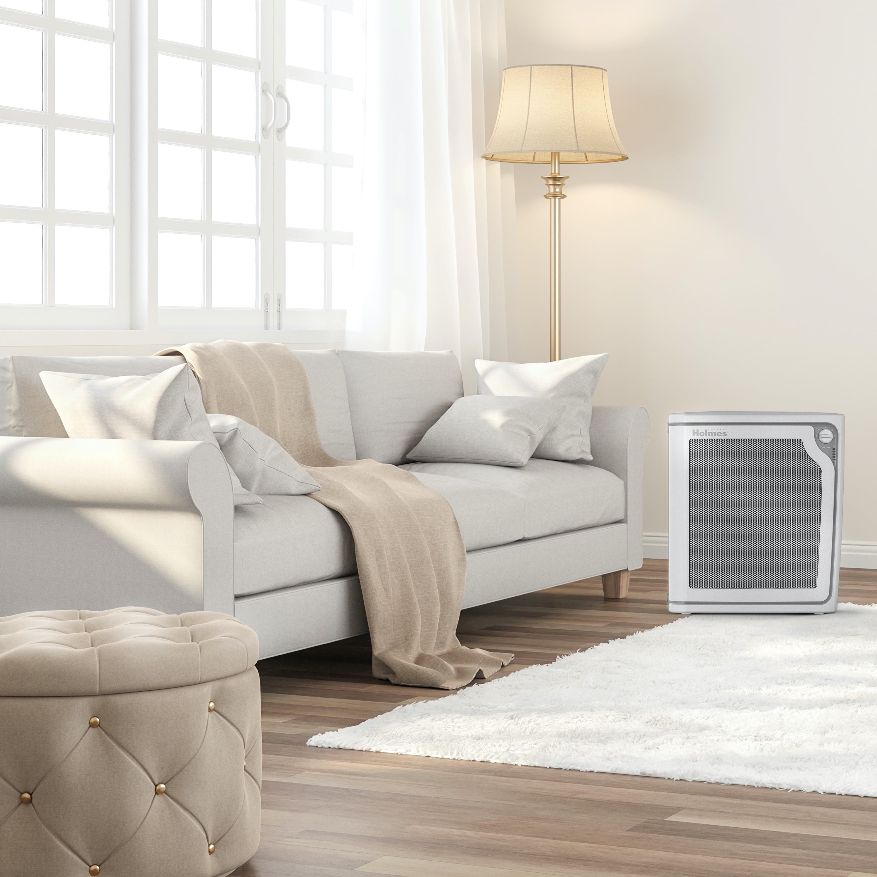 Holmes True HEPA Console Air Purifier, Filter Life Bar and Quiet Operation, Large Room Air Purifier