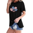 thumbnail image 1 of Fiudx Liquidación de Ofertas Flash Camiseta de Manga Corta con Cuello Redondo y Estampado de Bandera de Moda para Mujer, 1 of 4