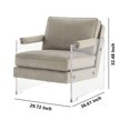 thumbnail image 5 of Fabric Accent Chair with Padded Top Arms and Acrylic Base, Gray and Clear- Saltoro Sherpi, 5 of 5