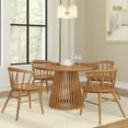 thumbnail image 6 of Plank+Beam 48" Lido Round Dining Table, Solid Wood Minimalist Kitchen Table for 4, Pecan, 6 of 9