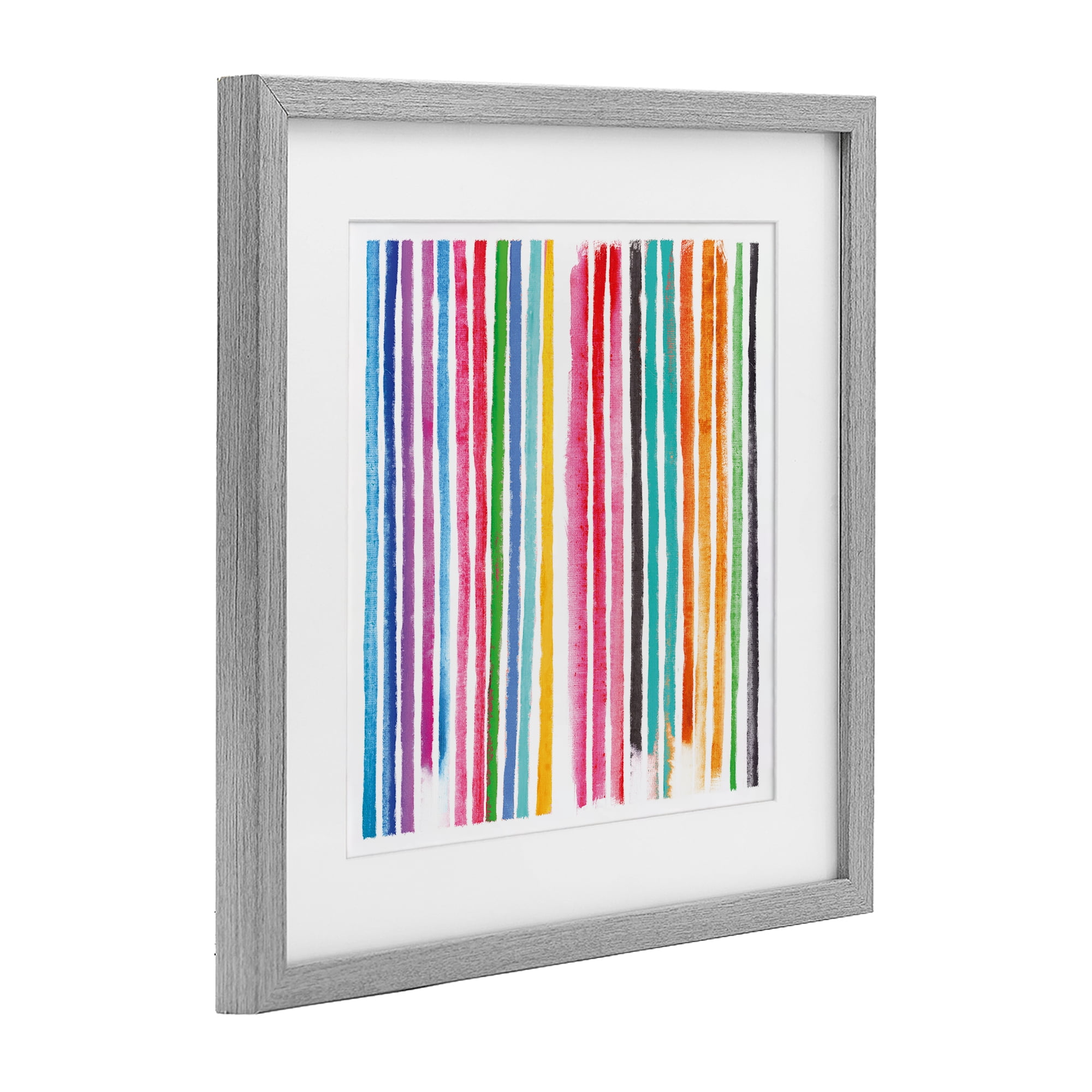 Stupell Industries Colorful Vertical Stripes Gray Framed Print Under Glass, design by Amber Sterling