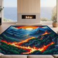 thumbnail image 2 of Design&I 8'x10' Washable Area Rug Pixel Volcano Landscape Blocky Cube Terrain Interlocking Block for Dining Room, Large Office, Lounge, Snag-Free, 2 of 7