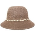 thumbnail image 2 of Magik Women Lady Summer Breathable Sun Braided Trim Straw Bowler Cap Cloche Hat, 2 of 5