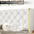 thumbnail image 2 of 4 EVER WINNER Full Bed Frame, PU Leather Upholstered Platform Bed Frame with Diamond Tufted Headboard and Wingback, White, 2 of 7