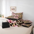thumbnail image 6 of Castle Fairy Teens Kawaii Bow Bedding Comforter Set,Leopard Print Queen Bedding Sets, 6 of 8