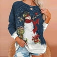 thumbnail image 1 of 2023 Chandail en Molleton de Noël pour Femmes en Liquidation Imprimé de Noël Col Rond Chandail Blouse Ample Sans Capuche, 1 of 7
