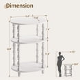 thumbnail image 3 of Maliowa 3-Tier Small Side Table, Oval End Table with Spindle Legs, Accent Night Stand with Storage Shelf for Living Room Bedroom Narrow Spaces, White, 3 of 10