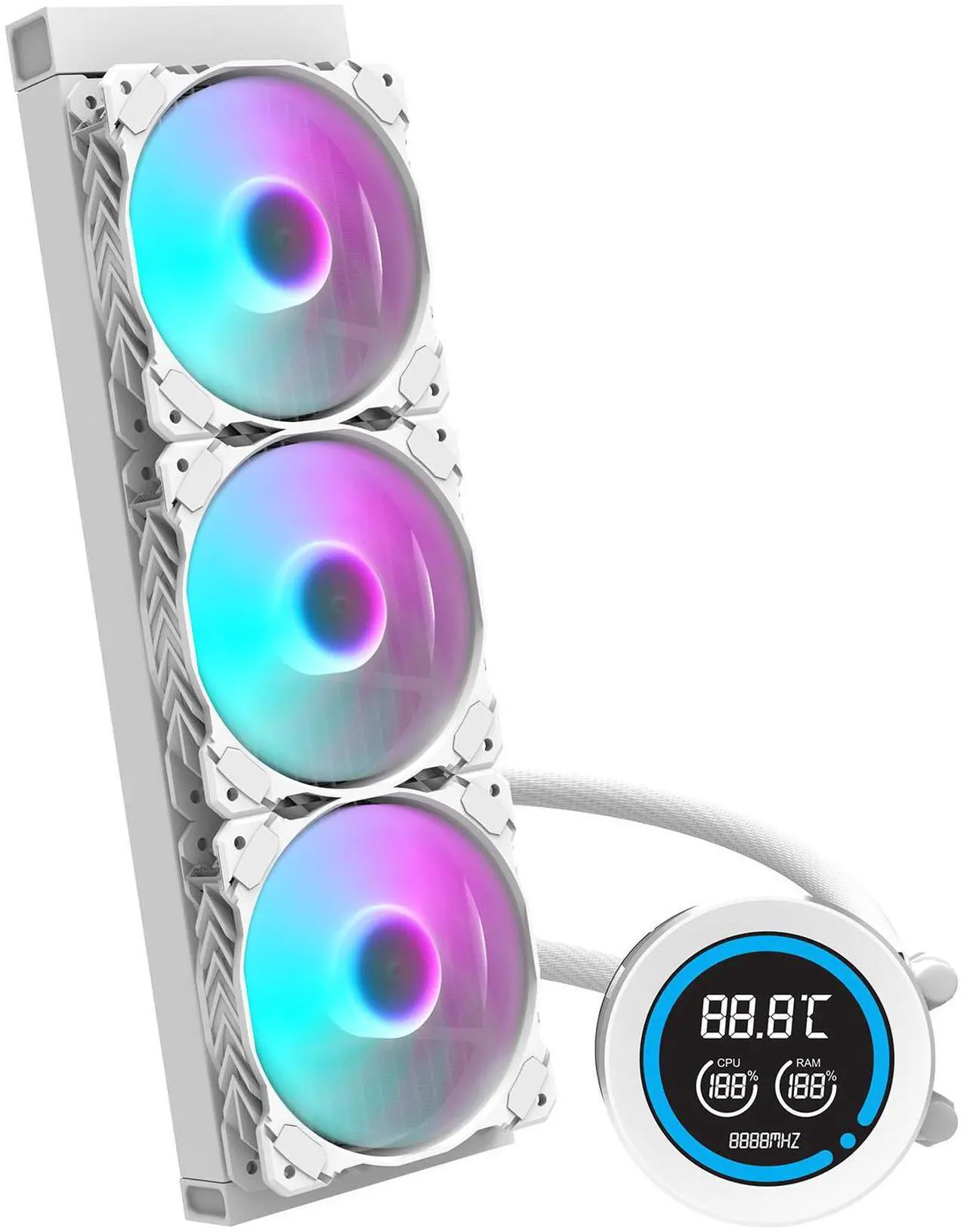 darkFlash DF-DN360D-WH AIO CPU Liquid Cooler ARGB, PWM Fans, Compatible with Intel 1851/1700, AMD AM4/AM5- White