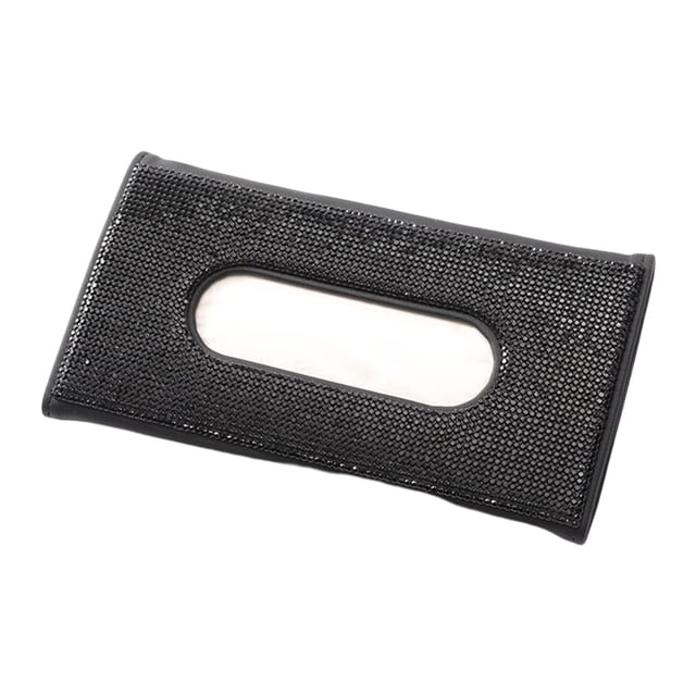Toystoory Soporte para pañuelos de coche, visera de cuero PU, servilletero, caja de papel para camión, accesorios de organización de decoración Almacenamiento y organización del hogar Negro Toystoory HA075312-02