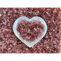 WHOLESALE Natural Semi Tumbled Strawberry Gemstone Chips, Crushed Mini Crystals, Undrilled (Strawberry, 1 Pound)