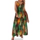 thumbnail image 1 of Vestido de plumas brillantes con estampado colorido, elegante vestido largo con escote en V, estilo bohemio, para playa, con tirantes, moda urbana, vestido oversize, 1 of 7