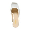thumbnail image 4 of XYD Women Chic Square Peep Toe Mules Slip on Chunky Block High Heels Shopping Daily Dressy Slide Sandals Size 13.5 White, 4 of 4