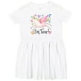 thumbnail image 3 of Inktastic I'm 4 Cute Rainbow Unicorn with Stars and Hearts Girls Toddler Dress, 3 of 5