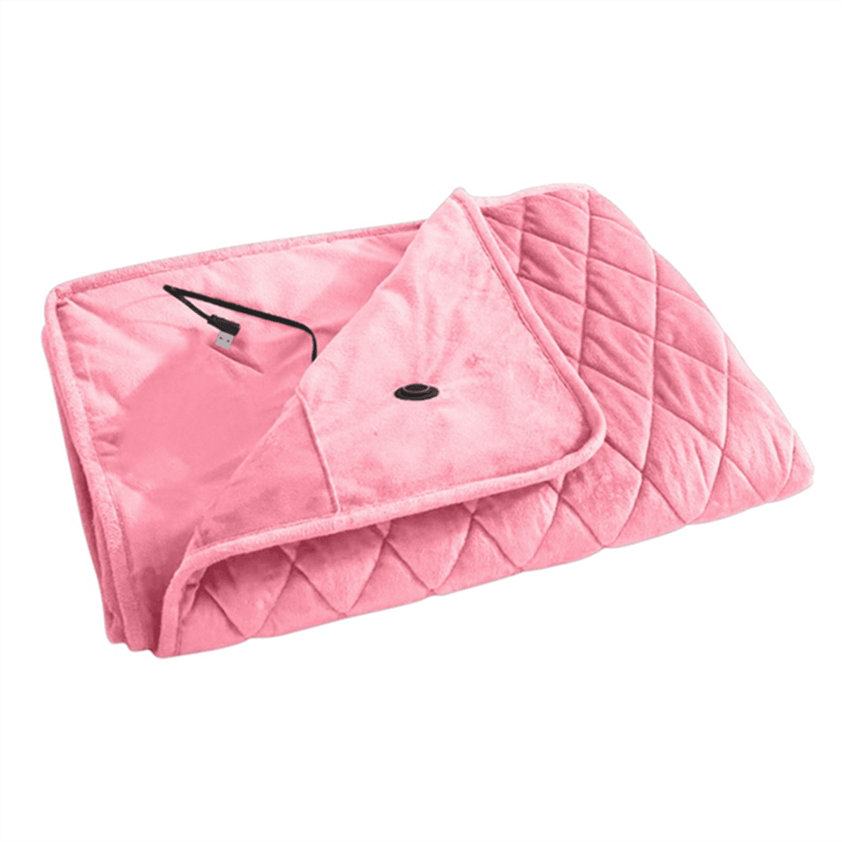 Blanket Powered By Power Bank Winter Bed Warmer USB Heated Blankets Body Thicker Heater Bed Warmer Machine Pink-A