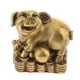 thumbnail image 2 of Figura de animal con caracteres chinos de latón, amuleto de la suerte para la riqueza del Feng Shui Cerdo, 2 of 6