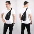 thumbnail image 6 of WATERFLY Unisex Anti Theft Travel Hiking Walking Sling Cross-Body Shoulder Chest Bag,Black, 6 of 7
