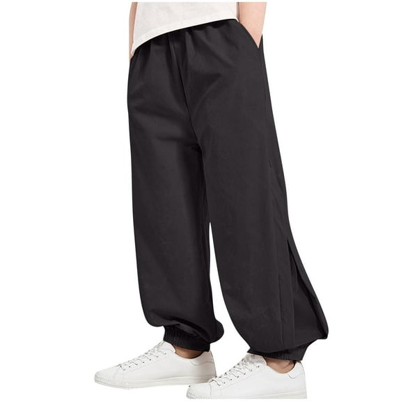 breaise Girls' Boys Sweatpants Casual Baggy Joggers Kids Athletic Cinch Bottom Pants Casual High Waisted Pockets Joggers Baggy Lounge Trousers